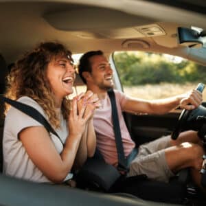 couple in car enjoying each other's company